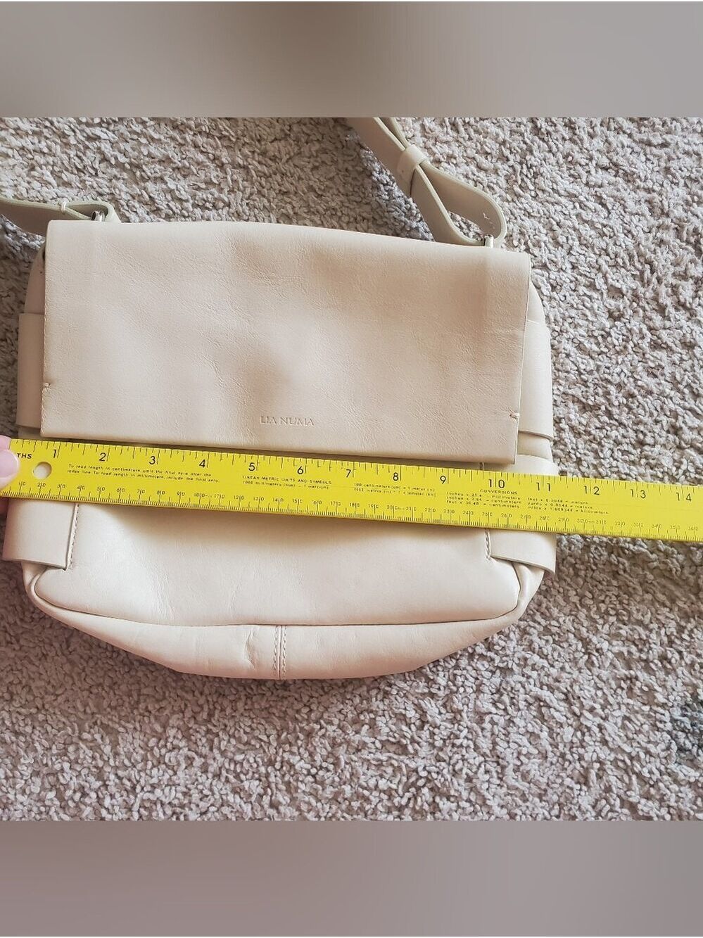 LIA NUMA Satchel Shoulder Handbag Genuine Calf Leather Made In Italy - Picture 11 of 14